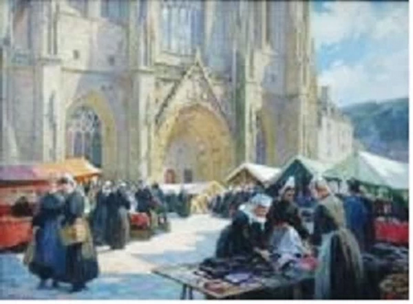 Giorno di mercato a Quimper Place Saint - Corentin